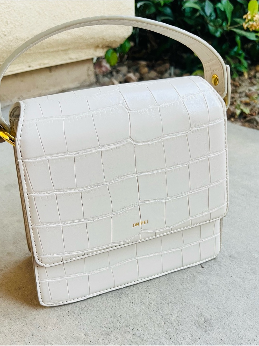 JW PEI ivory embossed handbag